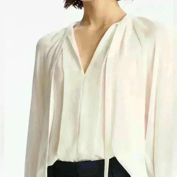 A.L.C. 100% SILKA CREAM TOP. Size 8 - Picture 2 of 7